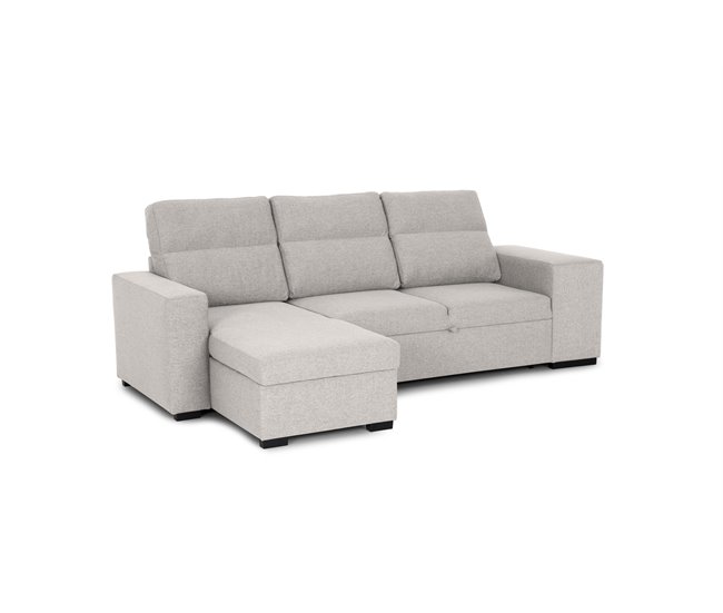 Conforama Chaise longue con cama HARRISON lado reversible color beige Oferta especial