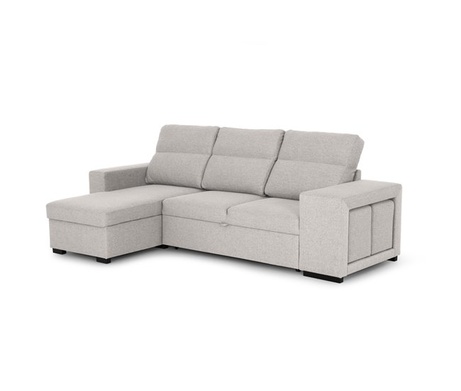 Conforama Chaise longue con cama HARRISON lado reversible color beige Oferta especial