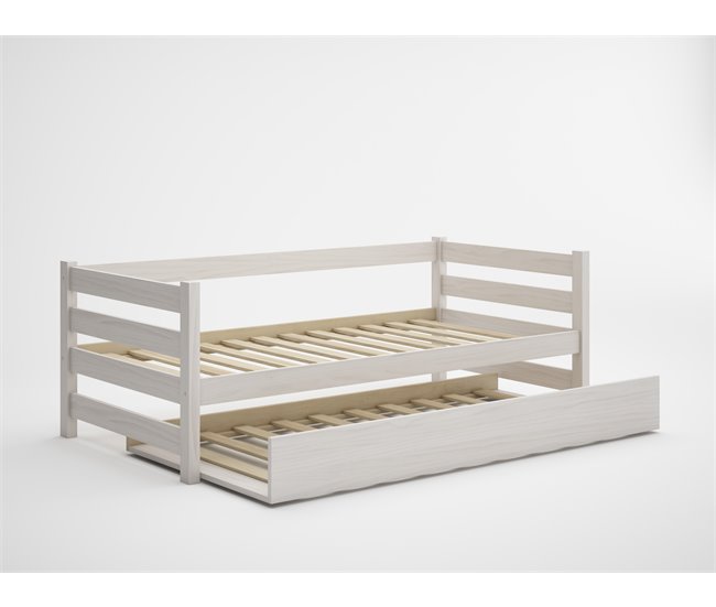 Conforama Cama nido EKO II madera maciza blanqueada 90x190cm Envío internacional gratuito