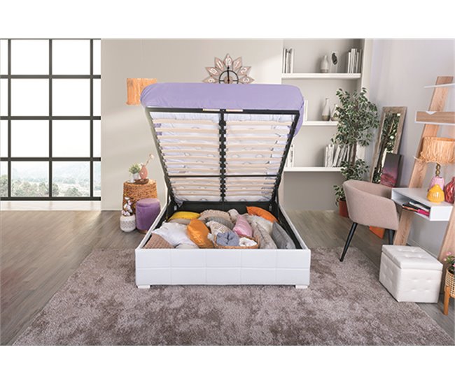 Conforama Cama CUORE 135/140x190cm color blanco Ofertas de temporada