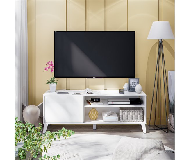 Conforama Mueble TV ARIEL 135 cm blanco mate Outlet