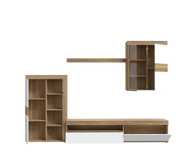 Conforama Compacto tv 279 9cm roble y blanco MELIDES Ofertas