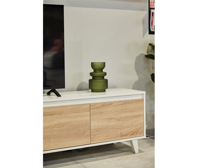 Conforama Mueble de salón LINE color blanco y roble Venta caliente
