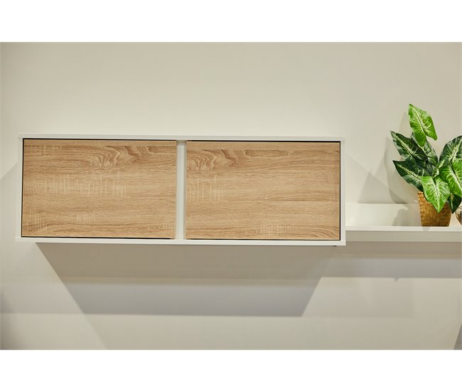 Conforama Mueble de salón LINE color blanco y roble Venta caliente