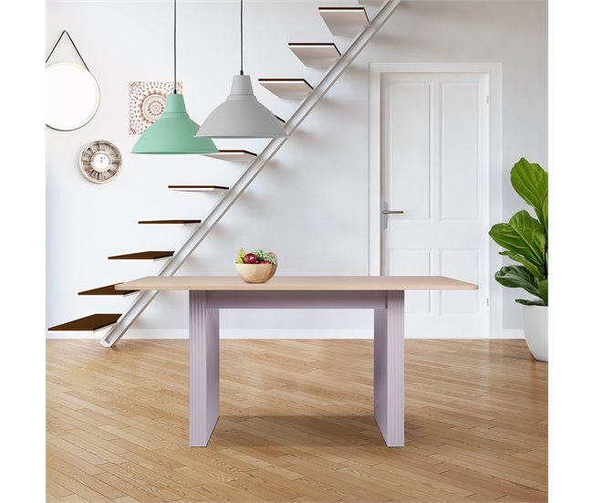 Conforama Mesa de comedor fija color roble SELENA En oferta