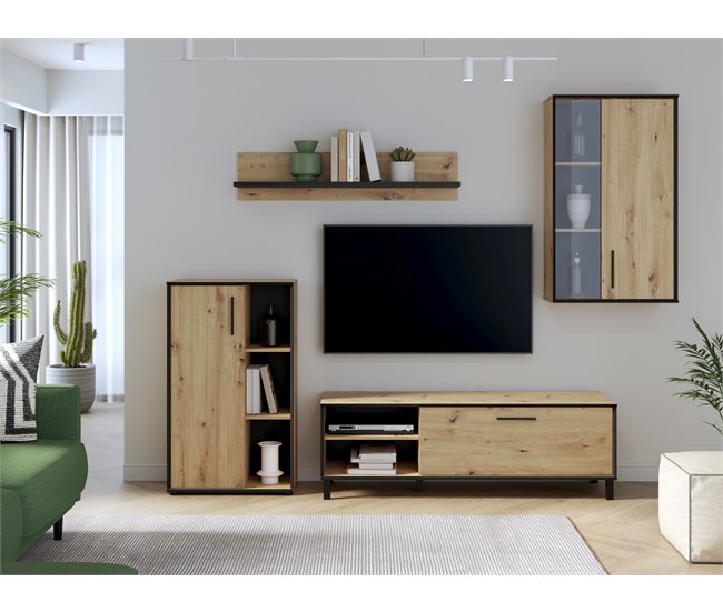 Conforama Mueble compacto de TV PORTOPINO 236 cm roble Rebajas baratas