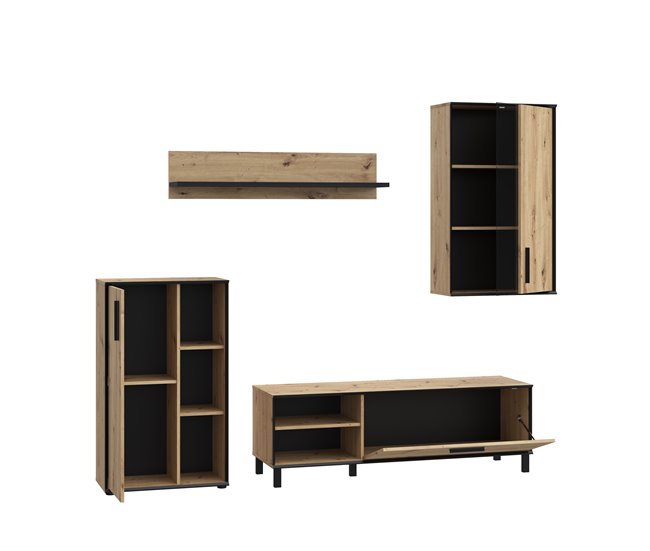 Conforama Mueble compacto de TV PORTOPINO 236 cm roble Rebajas baratas