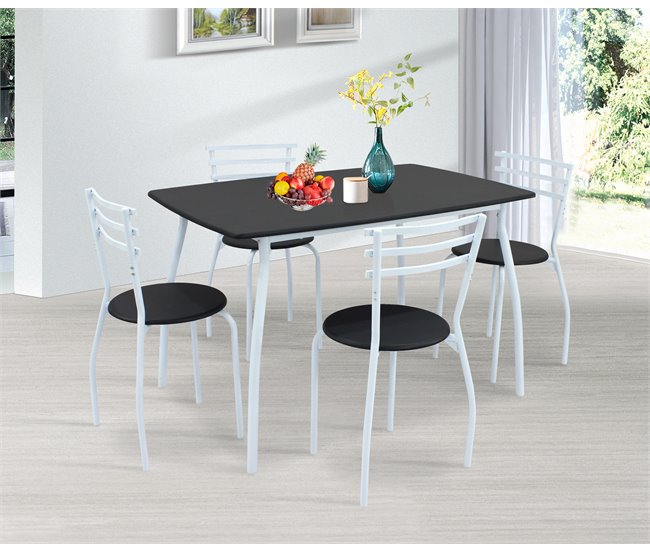Conforama Conjunto de Mesa Fija + 4 Sillas SARA Los más vendidos