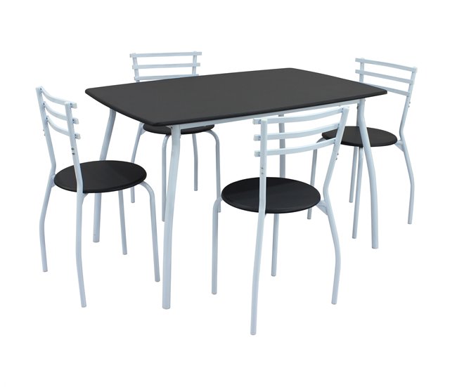 Conforama Conjunto de Mesa Fija + 4 Sillas SARA Los más vendidos