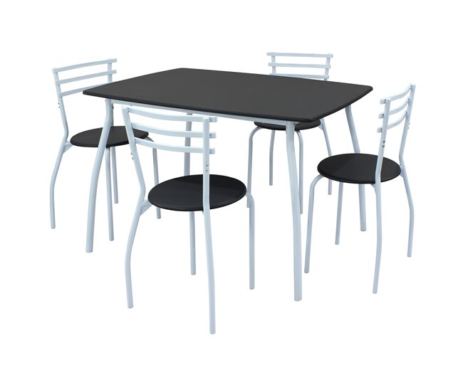 Conforama Conjunto de Mesa Fija + 4 Sillas SARA Los más vendidos