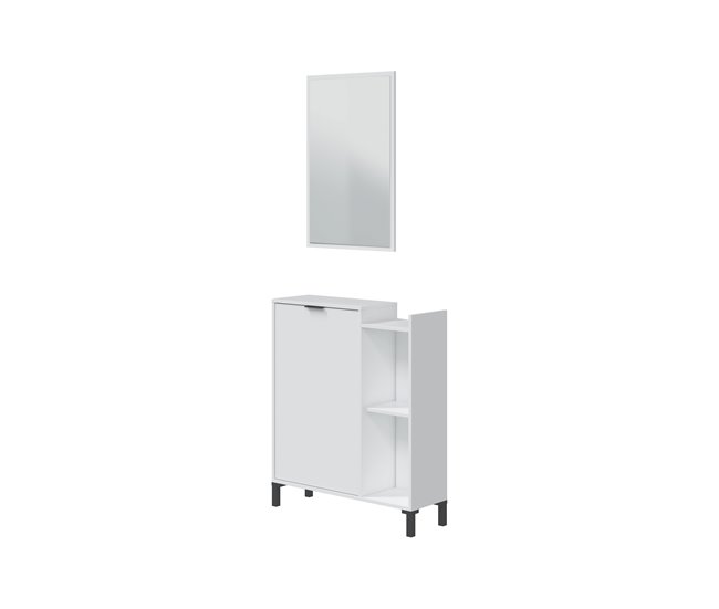 Conforama Recibidor con espejo blanco mate HELLO Tienda