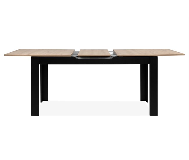 Conforama Mesa de comedor extensible roble y negro BIRMINGHAM Liquidación