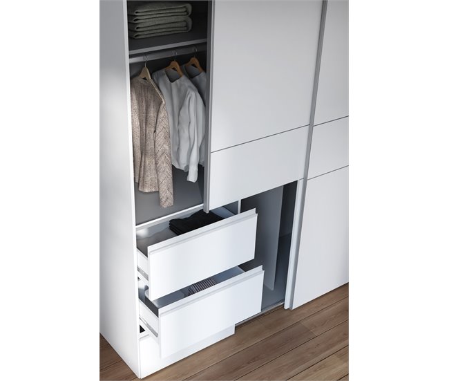 Conforama Armario NEVADA PLUS puertas correderas y 3 cajones 200x200cm ÚLTIMAS EDICIONES