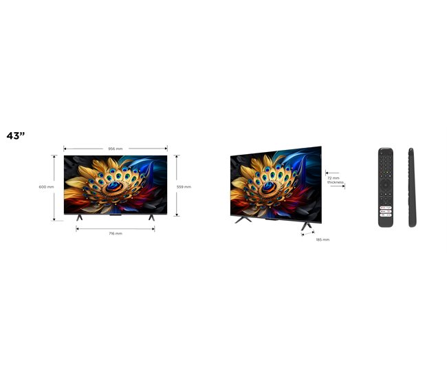 Conforama TV 43 pulgadas TCL 43C655 QLED Smart TV 3 HDMI 1 USB Precios de Black Friday