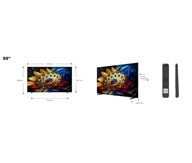 Conforama TV 98 pulgadas TCL 98C655 QLED Smart TV 3 HDMI 1 USB Descuentos del mes