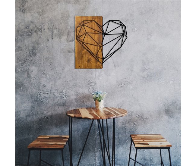 Conforama Placa deco WOOD HEART metal negro Ofertas de temporada