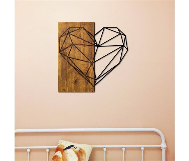Conforama Placa deco WOOD HEART metal negro Ofertas de temporada