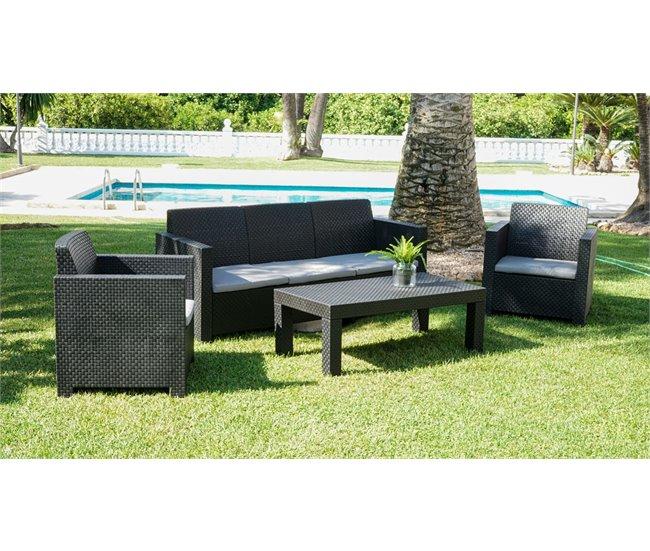 Conforama Set jardín MAHINA con sofá 3 plazas 2 sillones y mesa de centro Descuento