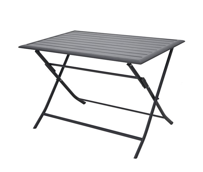 Conforama Mesa plegable de jardín HANA gris oscuro Grandes descuentos