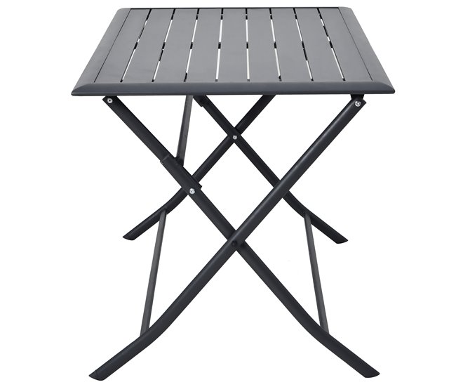 Conforama Mesa plegable de jardín HANA gris oscuro Grandes descuentos