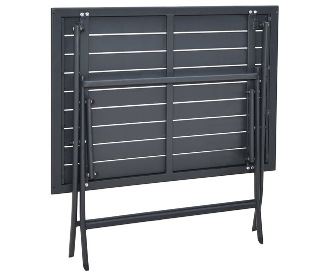 Conforama Mesa plegable de jardín HANA gris oscuro Grandes descuentos