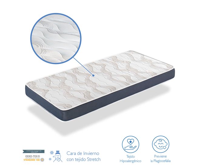 Conforama Colchón bebe CUNA 60X120 BABY BLEU Altura 11 CM Núcleo perforado y antibacteriano Descuentos del mes