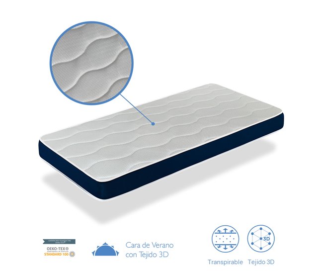 Conforama Colchón bebe CUNA 60X120 BABY BLEU Altura 11 CM Núcleo perforado y antibacteriano Descuentos del mes