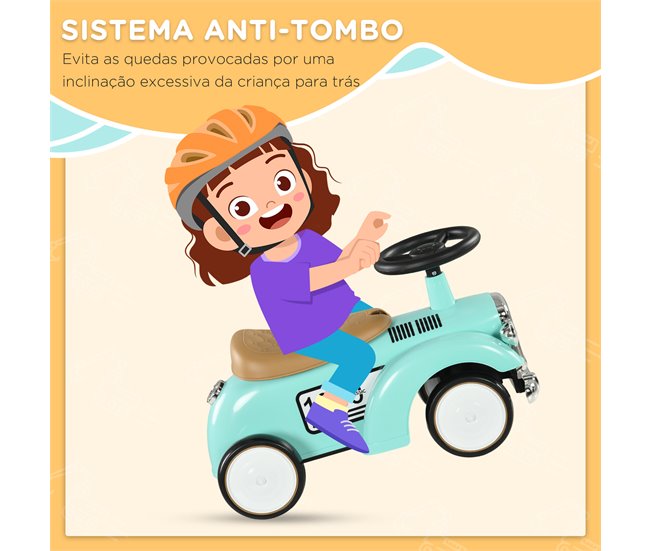 Conforama AIYAPLAY Correpasillos para Bebés de 12 a 36 Meses Coche sin Pedales con Bocina Compartimento de Almacenaje y Volante para Interior y Exterior 58x27x35 cm Verde Mint Descuento por venta flash