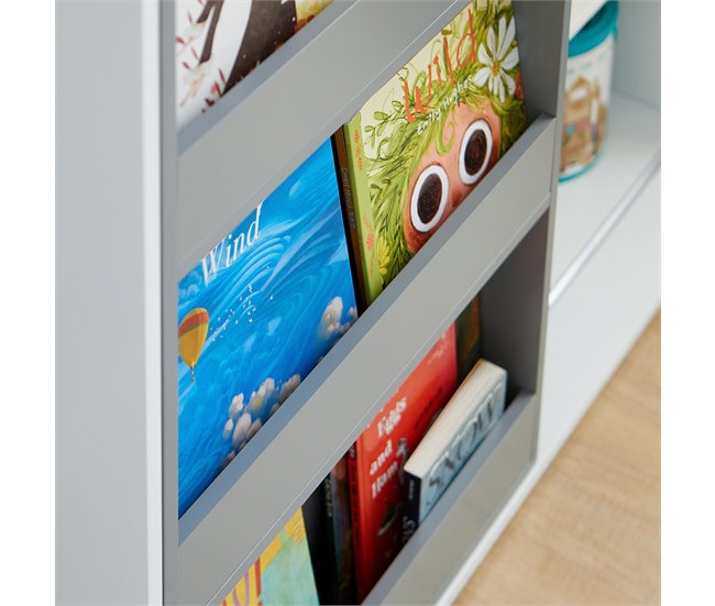 Conforama Estantería Infantil para guardar Armario Auxiliar para Niño con Puertas Correderas Organizador de Juguetes KMB33-W SoBuy Ofertas especiales