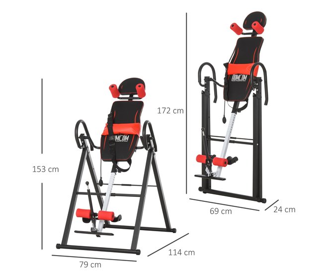 Conforama HOMCOM Tabla de Inversión Gravitacional Plegable con Cinturón de Seguridad Regulable en Altura para Usuarios de 130-190cm Ejercicio y Alivio de Dolores de Espalda Carga Máxima 150 kg COMPRAR AHORA
