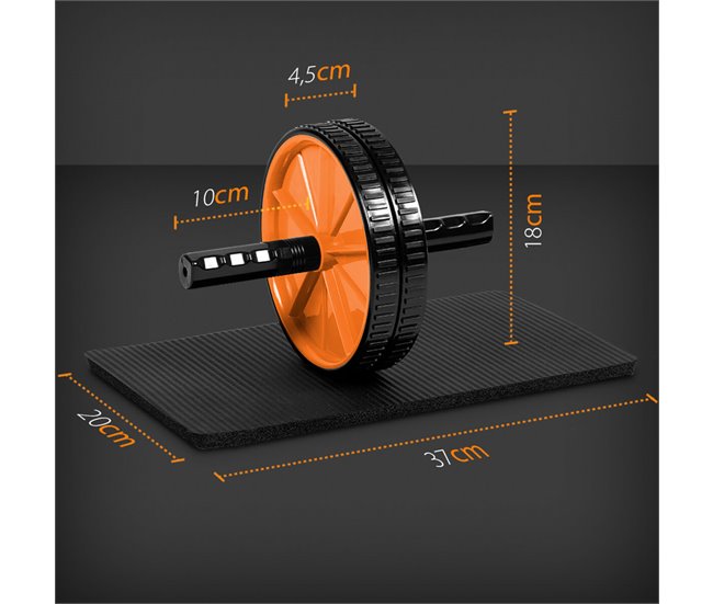 Conforama Set Rodillo abdominales y alfombrilla 2 Niveles Ergonómico Fitness Gridinlux Oferta exclusiva