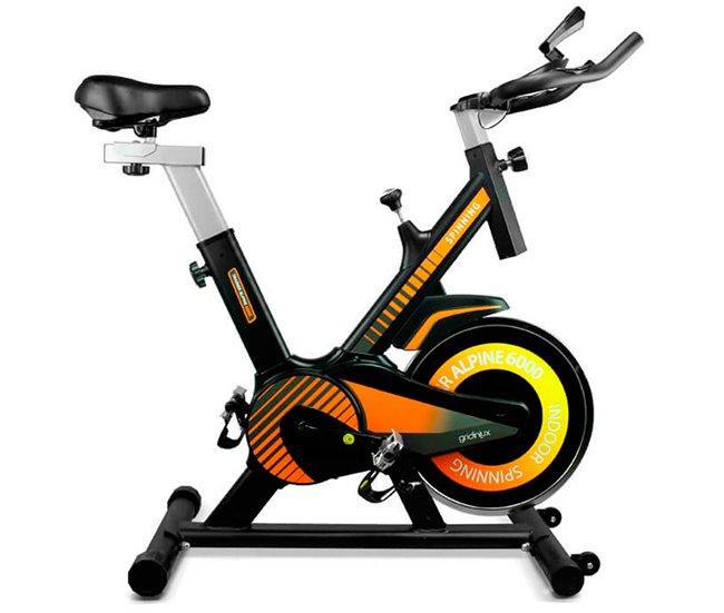 Conforama Bicicleta Ciclo Indoor Trainer ALPINE 6000. Volante de Inercia 10 kg Avanzado. Gridinlux