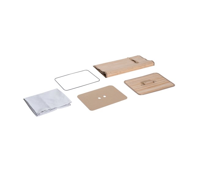 Conforama HOMCOM Cesto para Ropa Sucia Plegable con Tapa Cubo para Colada Cesta de Lavandería Rectangular Bambú 70L con Asas 40x30x60cm Ofertas de temporada