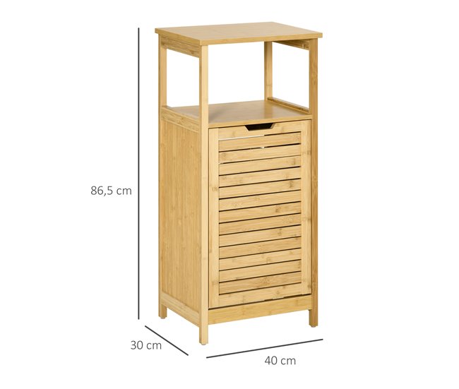 Conforama kleankin Estantería de Baño de Bambú Armario para Baño con 2 Estantes y 1 Cajón de Tela Extraíble Mueble Columna de Almacenaje para Salón Cocina 40x30x86 5 cm Natural Ofertas especiales