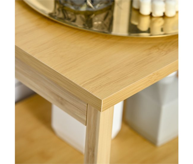 Conforama kleankin Estantería de Baño de Bambú Armario para Baño con 2 Estantes y 1 Cajón de Tela Extraíble Mueble Columna de Almacenaje para Salón Cocina 40x30x86 5 cm Natural Ofertas especiales