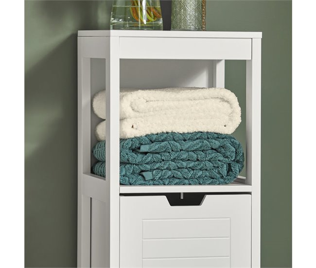 Conforama Mueble Columna de Baño Armario para Baño - 1 Estante y 2 Cajones FRG127-W SoBuy ES Outlet online