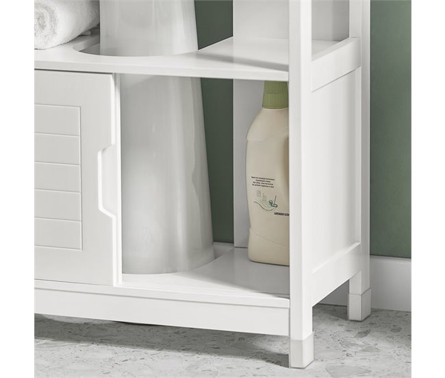 Conforama Mueble para Debajo del Lavabo Armario de Baño de Suelo 1 Estante y 2 Puertas Correderas FRG128-II-W SoBuy ES En oferta