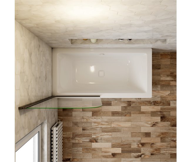 Conforama Mampara de Bañera Abatible Vidrio Templado 5mm Negro Mate (78-80)X140cm Rebajas online