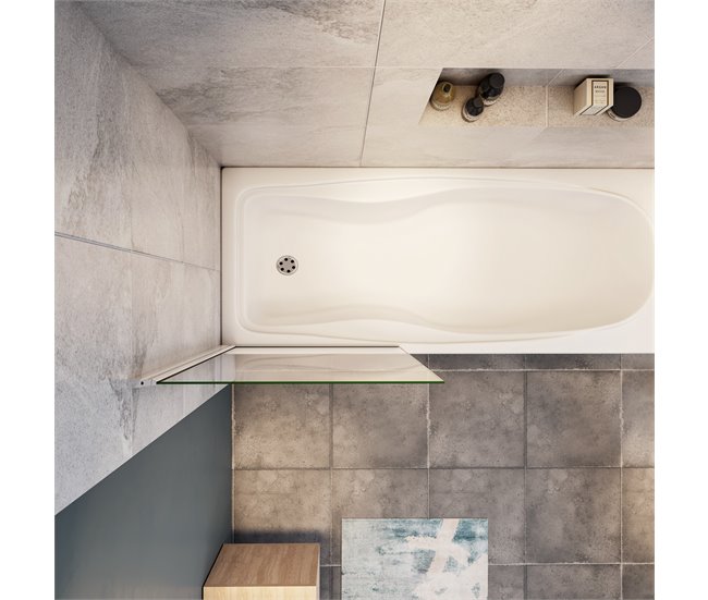 Conforama Mampara de Bañera Abatible Vidrio Templado 6mm Cromado (78-80)X140cm Rebajas top