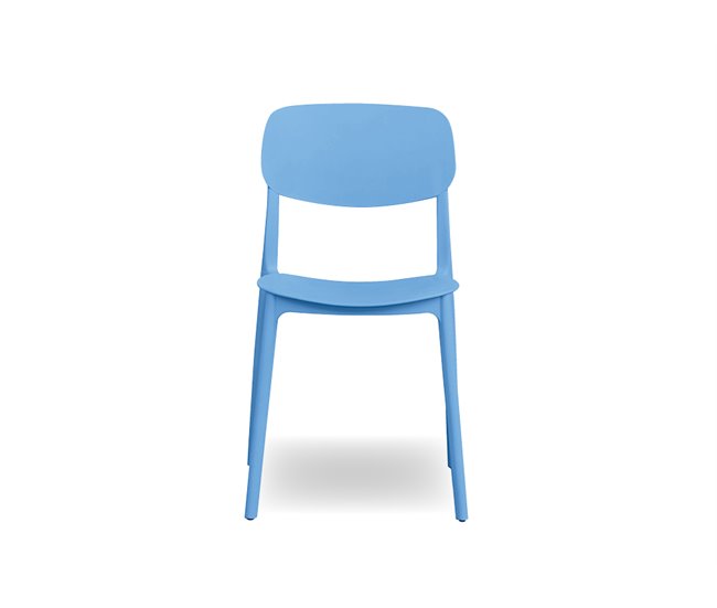 Conforama Silla de cocina LAIA fija PP azul claro