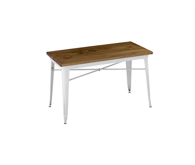Conforama Mesa de cocina ADELAINE fija roble y blanco