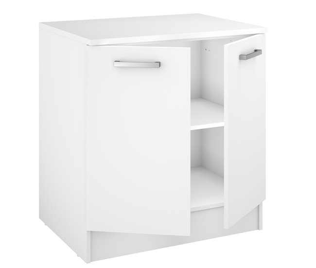 Conforama Módulo bajo UNO de 80cm 2 puertas blanco mate Descuento por venta flash