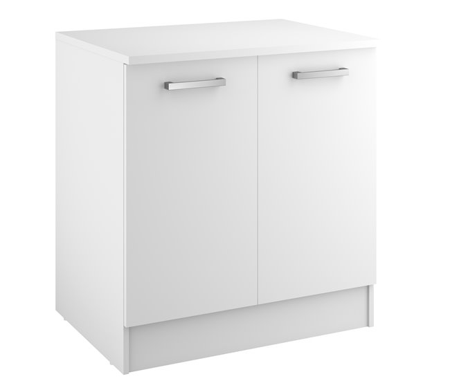 Conforama Módulo bajo UNO de 80cm 2 puertas blanco mate Descuento por venta flash