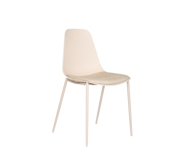 Conforama Pack de 2 unidades silla de cocina CUSHION fija PP beige Ofertas especiales