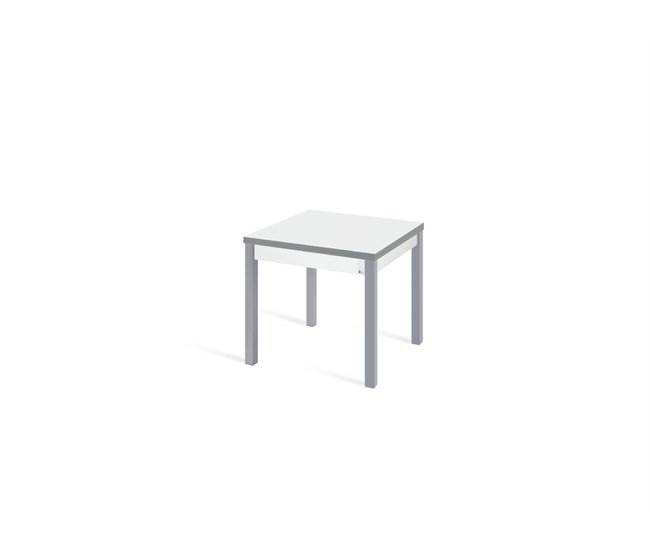 Conforama Mesa de cocina extensible libro B-BOOK BLANCA 80(160)x80cm