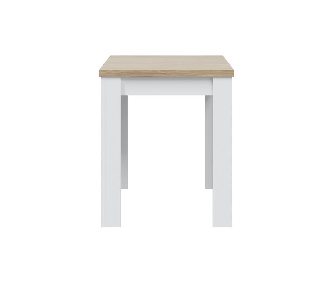 Conforama Mesa de cocina extensible VERNA natural y blanco