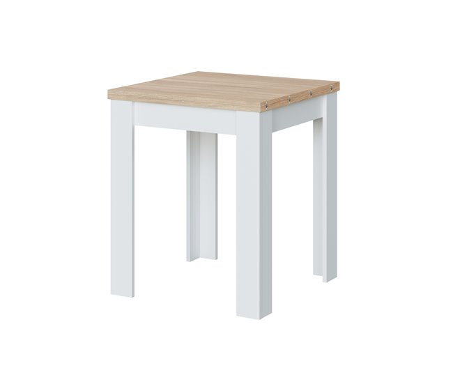 Conforama Mesa de cocina extensible VERNA natural y blanco Rebajas de fin de temporada