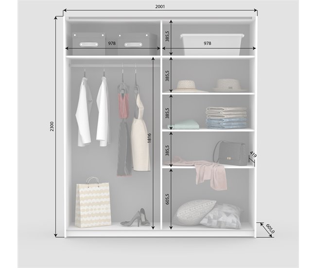 Conforama Armario ALHAMBRA puertas correderas 200x230cm blanco En línea