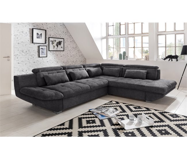 Conforama Rinconera convertible en cama ETERNITY derecho antracita Outlet online