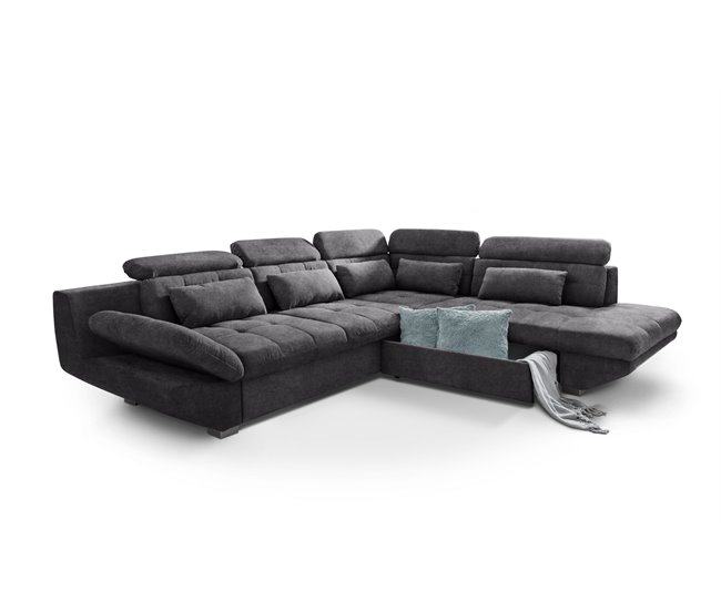 Conforama Rinconera convertible en cama ETERNITY derecho antracita Outlet online